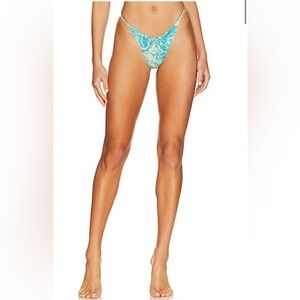 Ostra Brasil Triangle Fixed Strap Bikini Bottom in Psy Blue Sz S